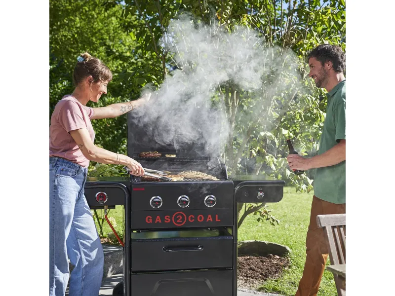 Char Broil Gas & Holzkohle Hybridgrill Gas2Coal Special Edition 3 mit 3 Brennern – Bild 5