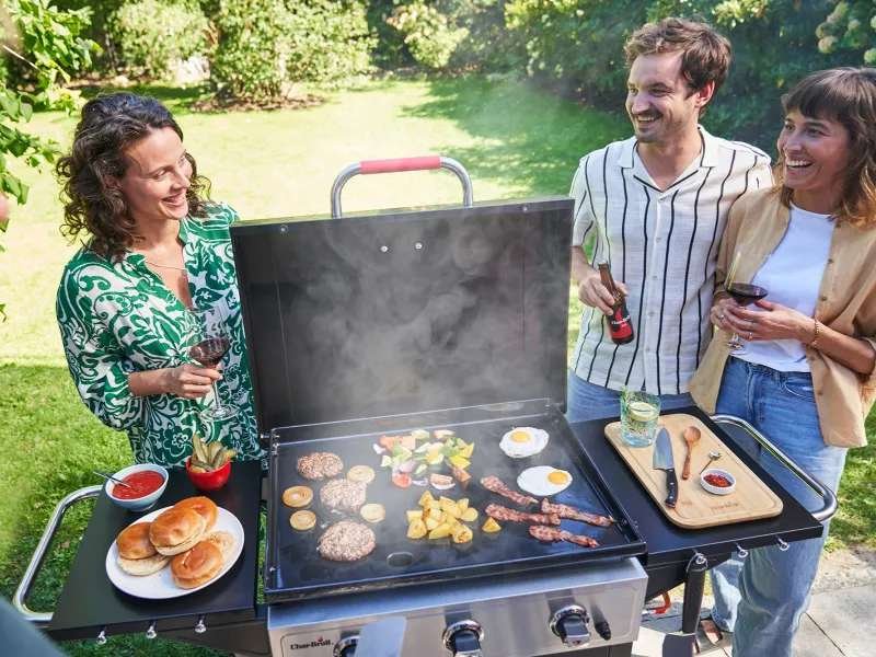 Char Broil Grillplatten Gasgrill Griddle 3400 mit großer Gusseisenplatte – Bild 3