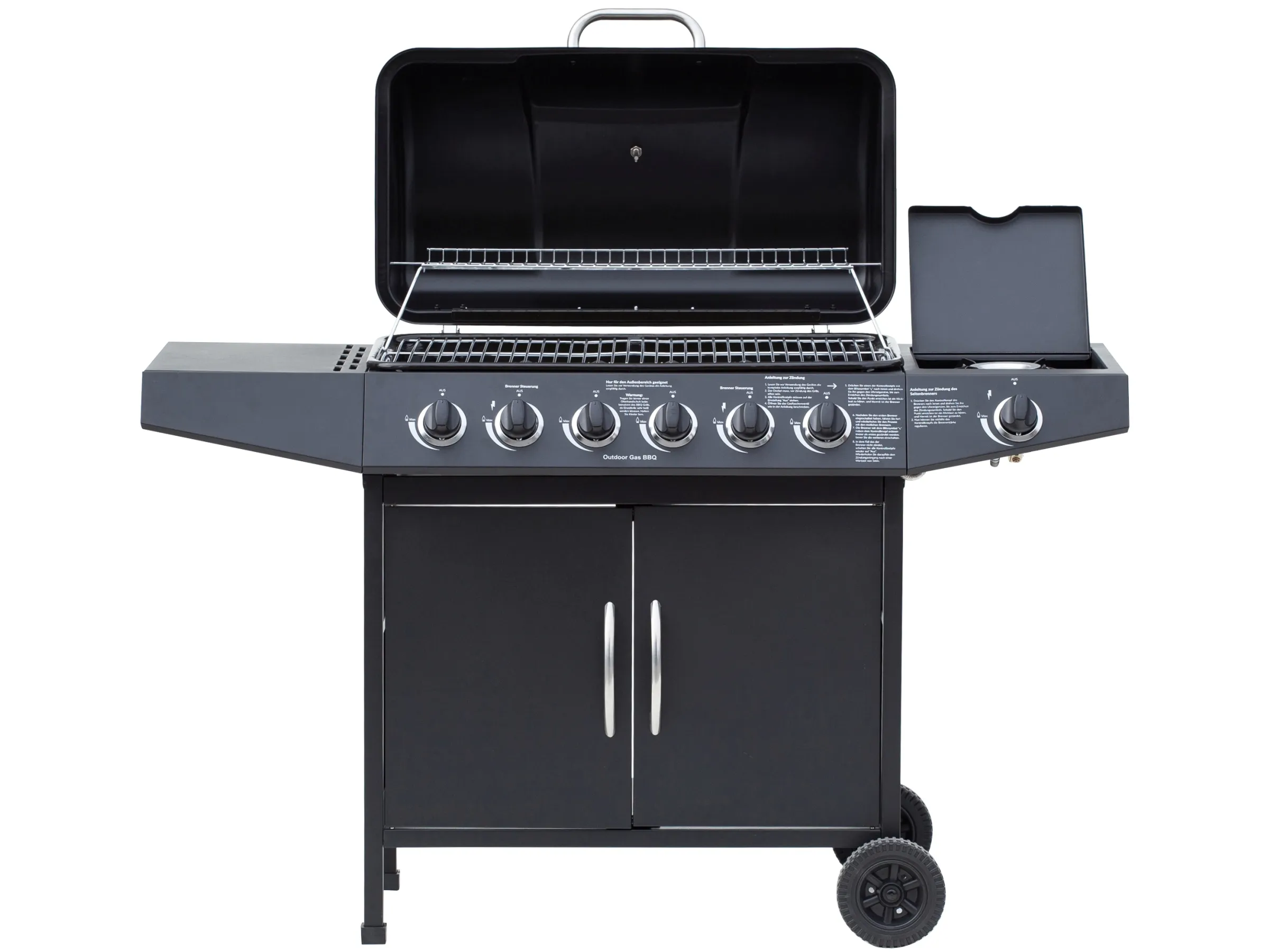 El Fuego Gasgrill Dayton 6-Brenner + Seitenbrenner Schwarz ca. 133 x 97 x 54 cm – Bild 7