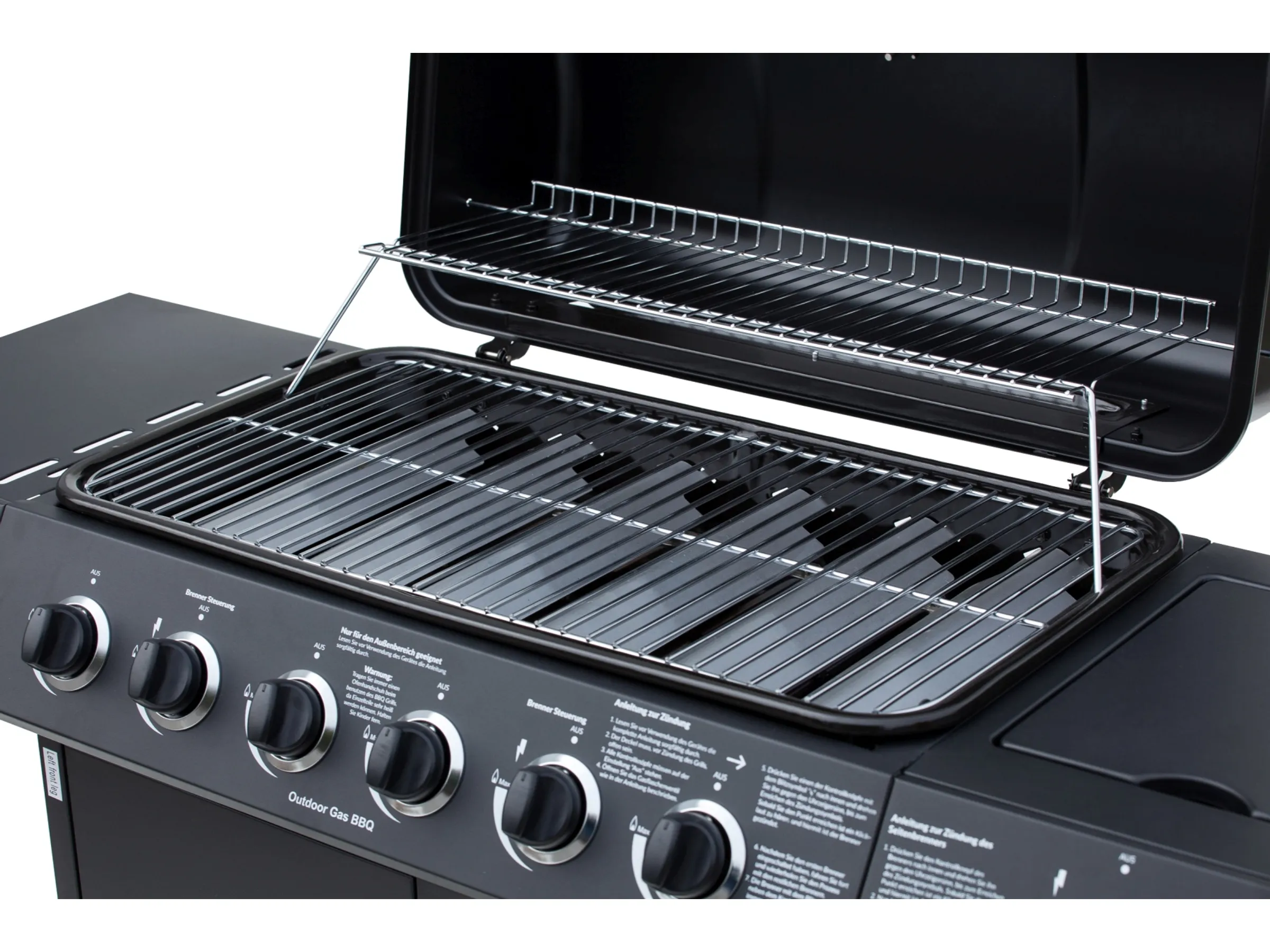 El Fuego Gasgrill Dayton 6-Brenner + Seitenbrenner Schwarz ca. 133 x 97 x 54 cm – Bild 4