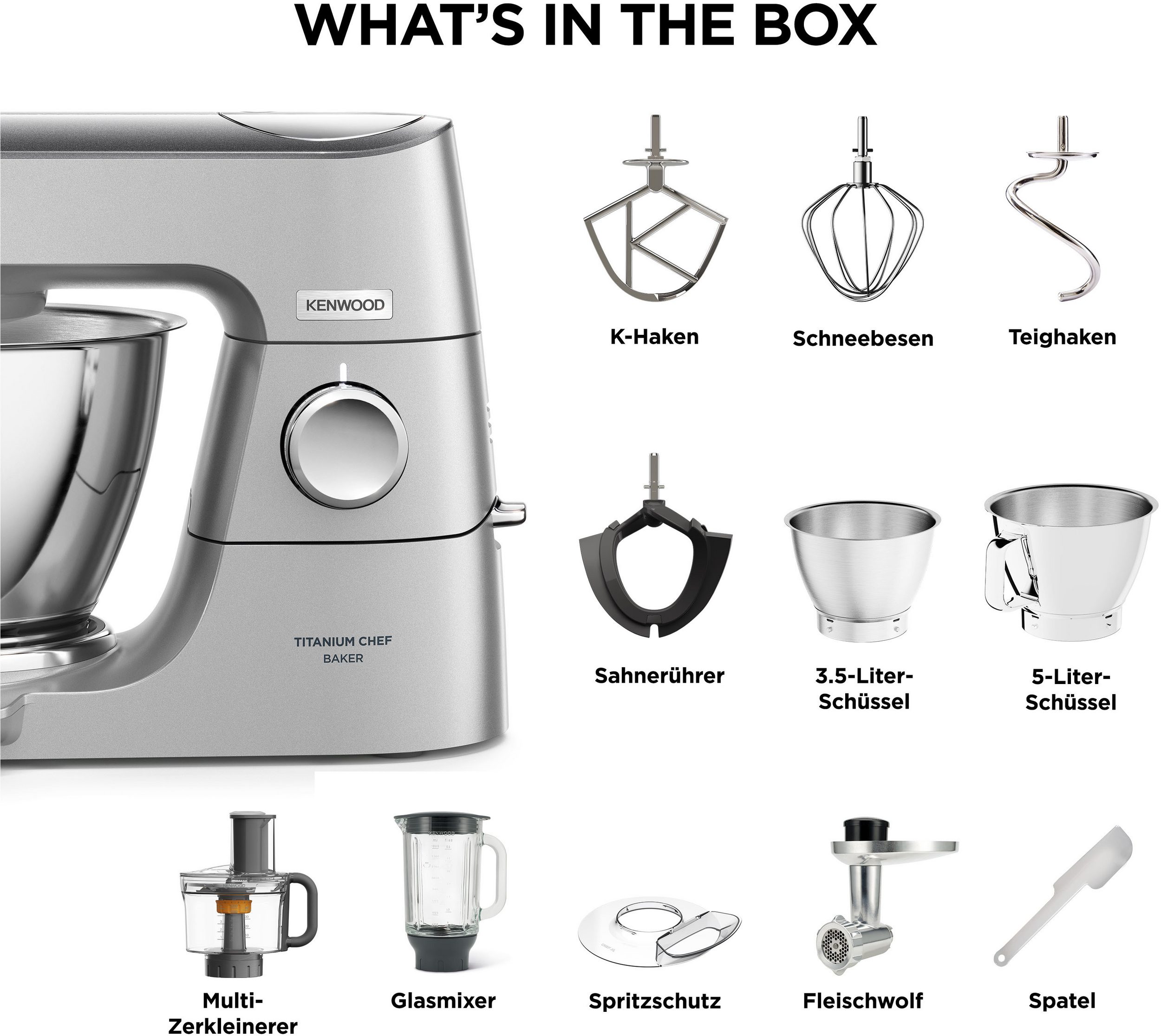 KENWOOD Küchenmaschine Titanium Chef Baker KVC85.594SI – Bild 4