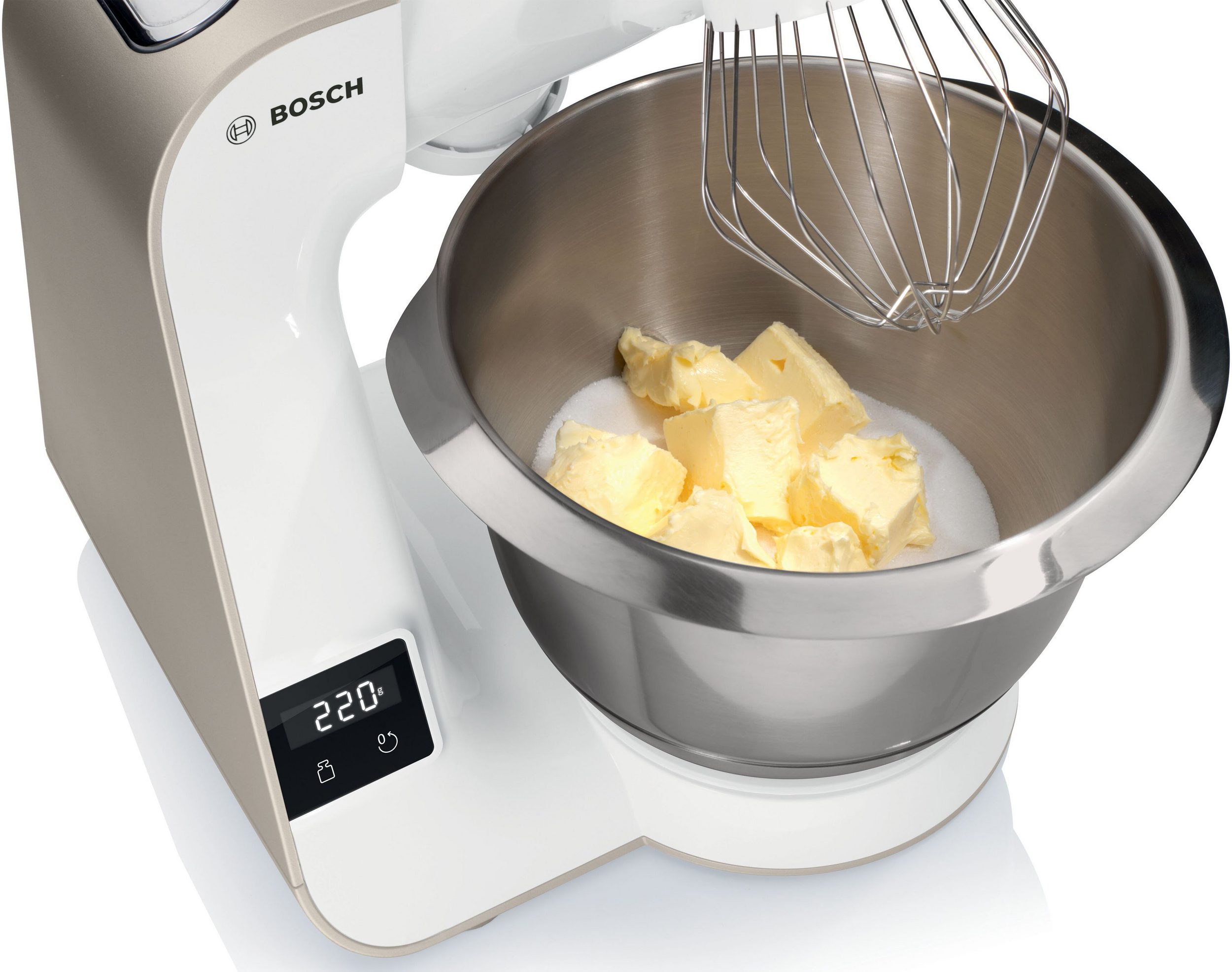 Küchenmaschine Serie 4 MUM5XW40, integr. Waage, Durchlaufschnitzler, weiß/champagner – Bild 3