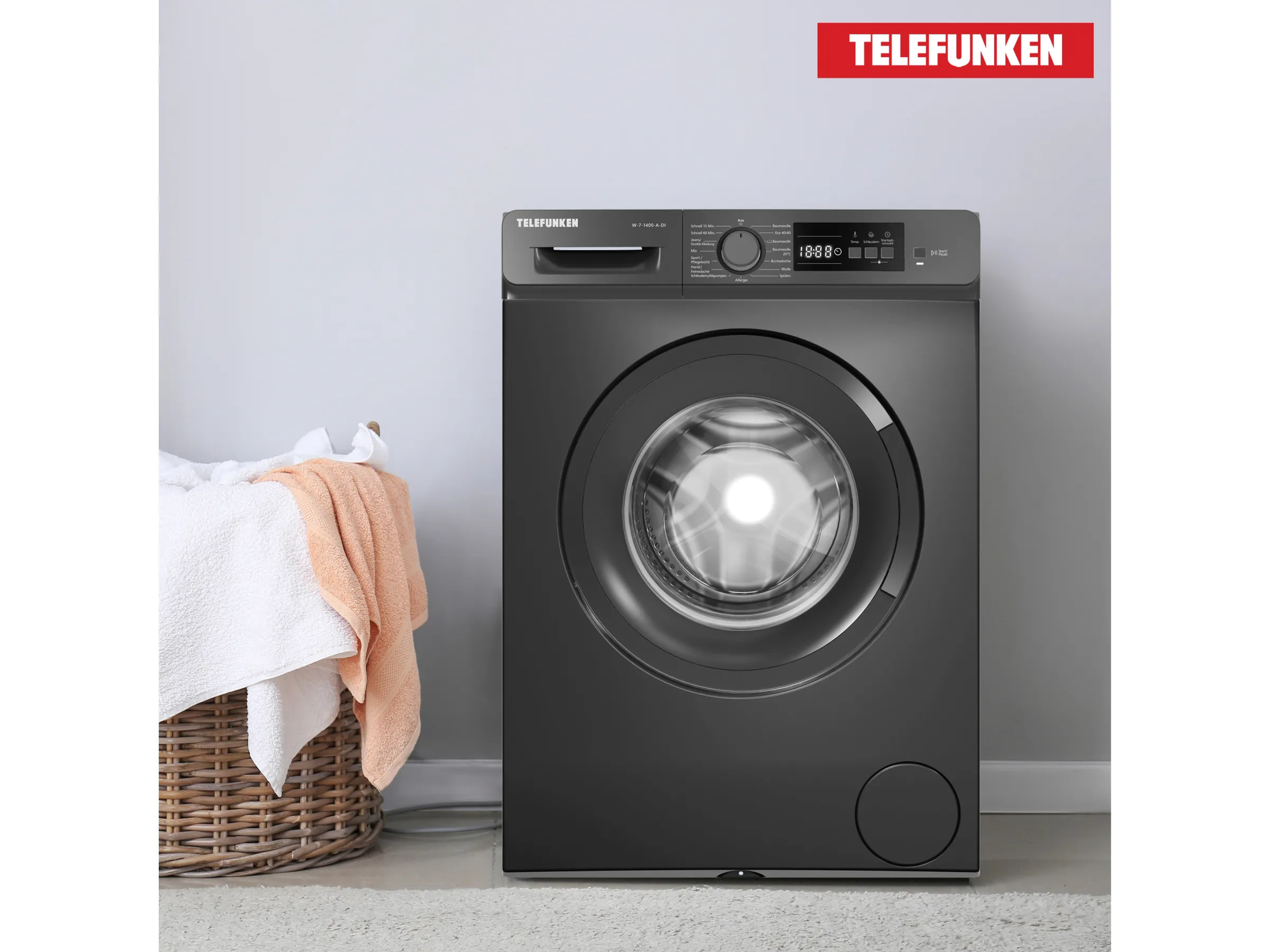 Telefunken Waschmaschine 7kg Frontlader 1400 U/Min W-7-1400-A-DI – Bild 4