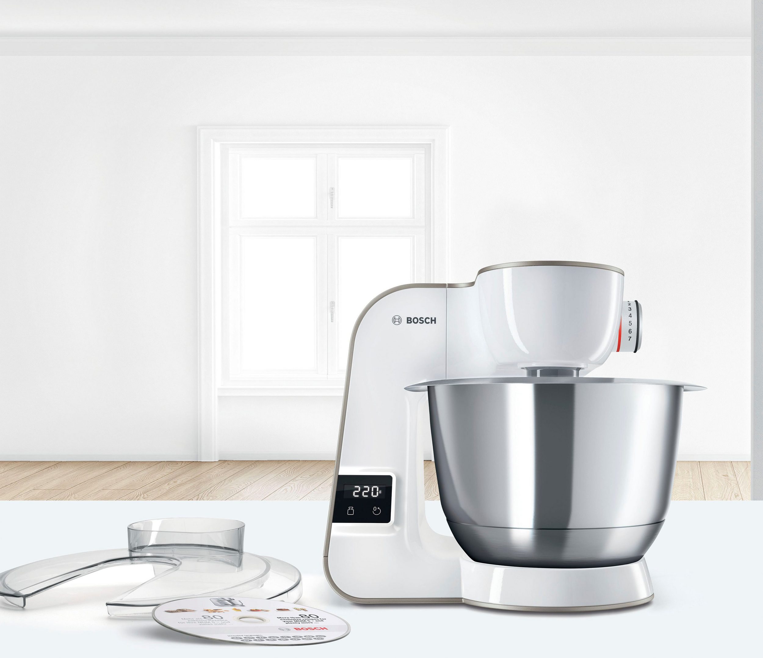 Küchenmaschine Serie 4 MUM5XW40, integr. Waage, Durchlaufschnitzler, weiß/champagner – Bild 4