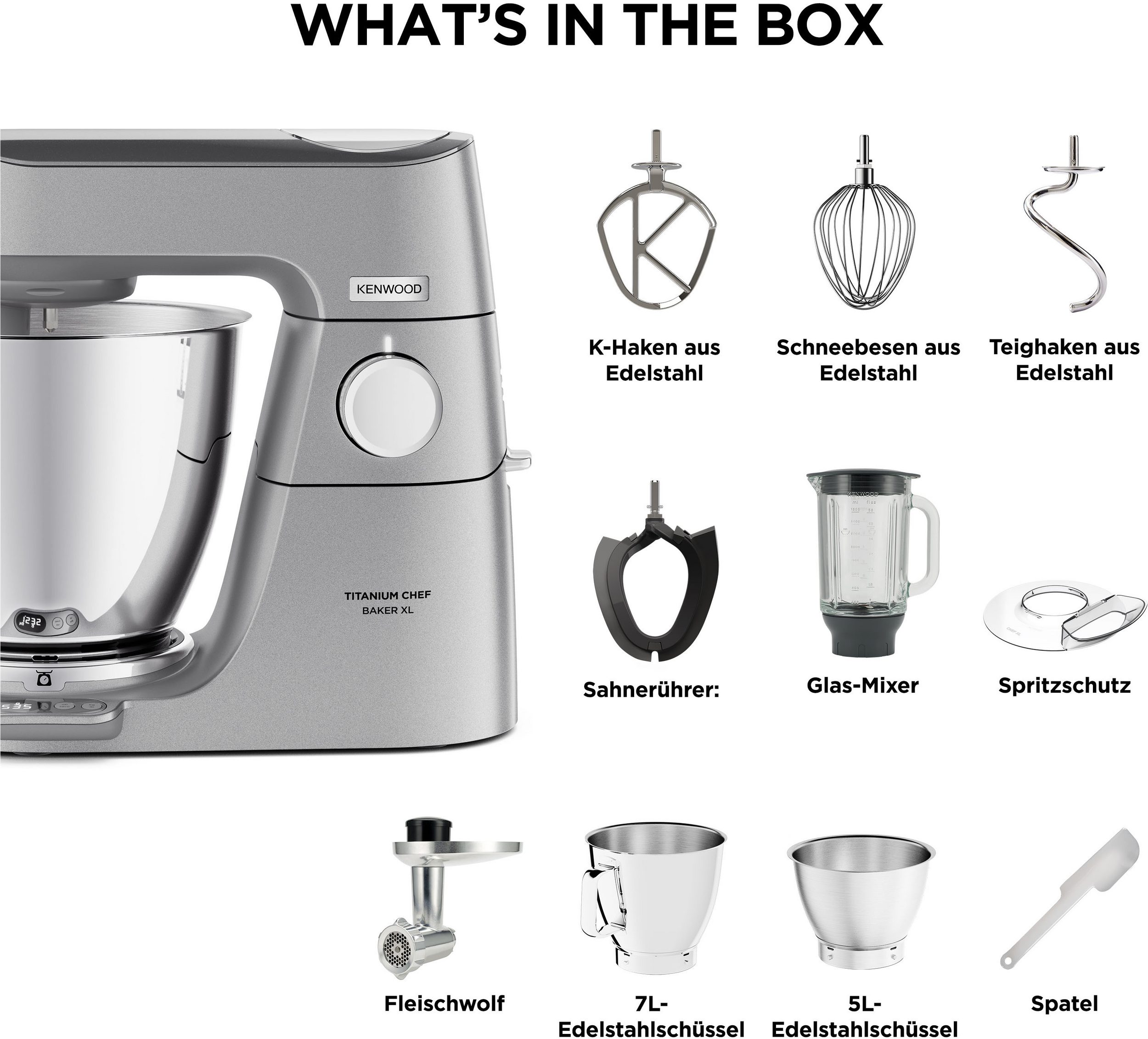 KENWOOD Küchenmaschine Titanium Chef Baker XL KVL85.224SI i