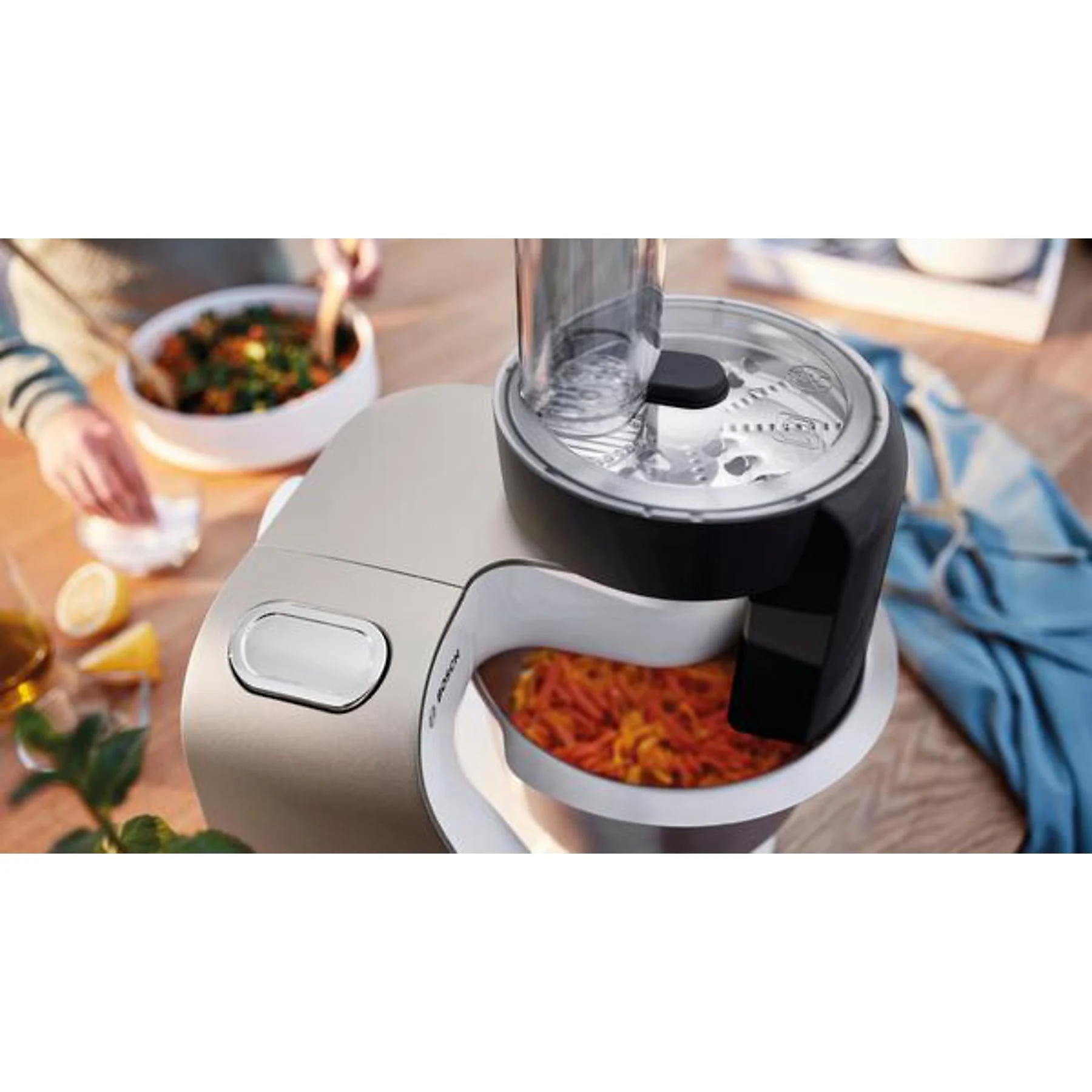 BOSCH MUM5XW34 Serie 4, MUM 5 Küchenmaschine Weiß/Champagne (Rührschüsselkapazität: 3,9 l, 1000 Watt) – Bild 7