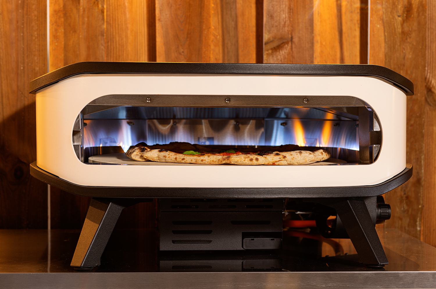 COZZE Pizzaofen Gas 42,5 cm (17") - mit rotierendem Pizzastein - inkl. Hitzeschild – Bild 3