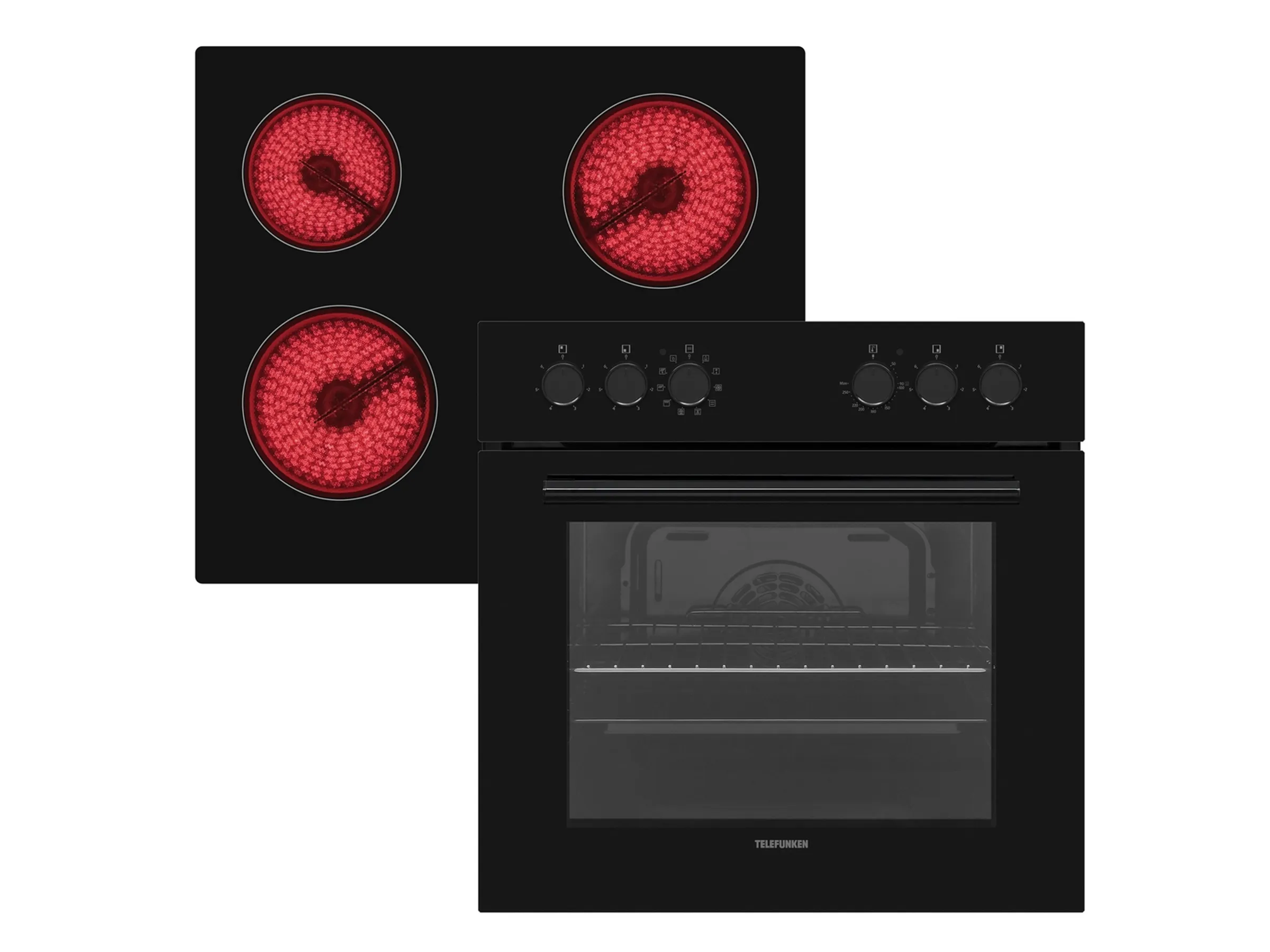 Telefunken Einbauherd-Set Backofen mit Grill und Umluft 65 Liter Vap-Clean ECH65A-B2 – Bild 3