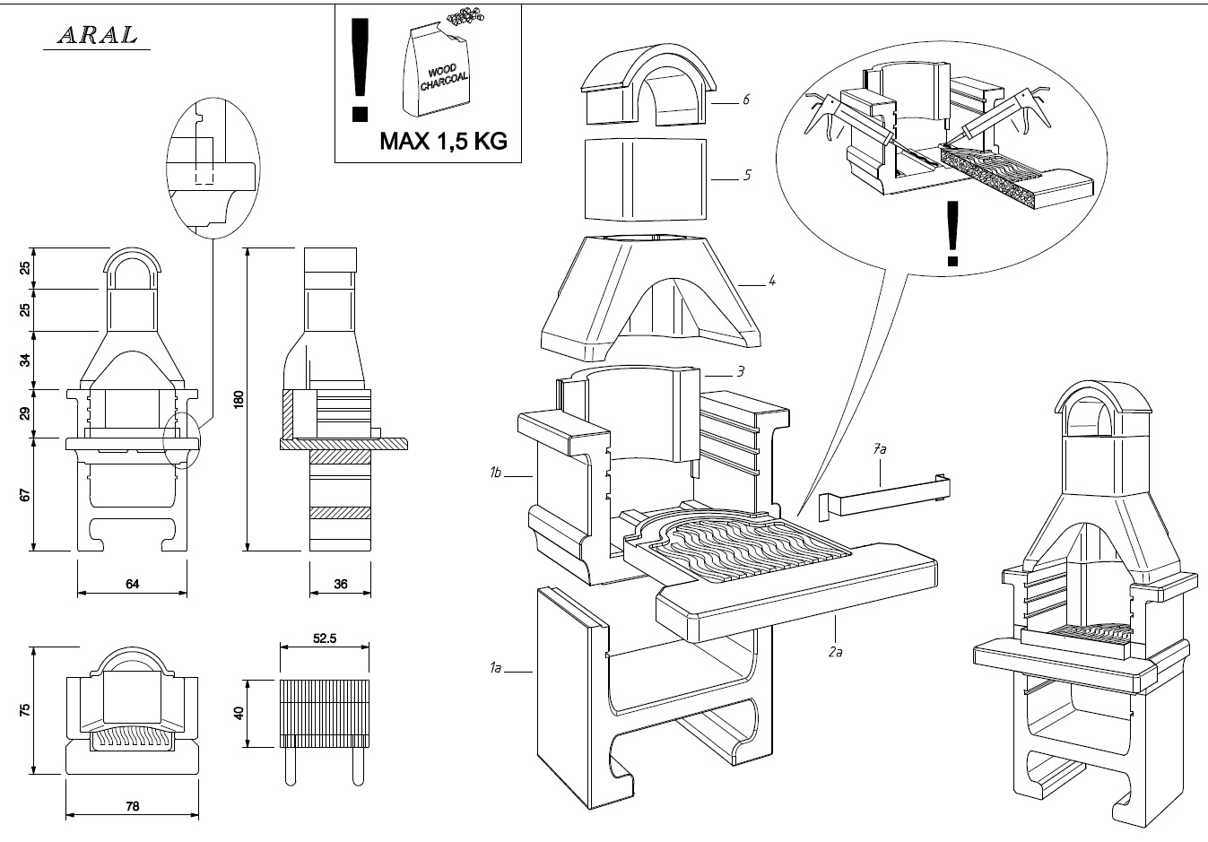 Palazzetti Grillkamin inkl. Montagematerial Aral black – Bild 2