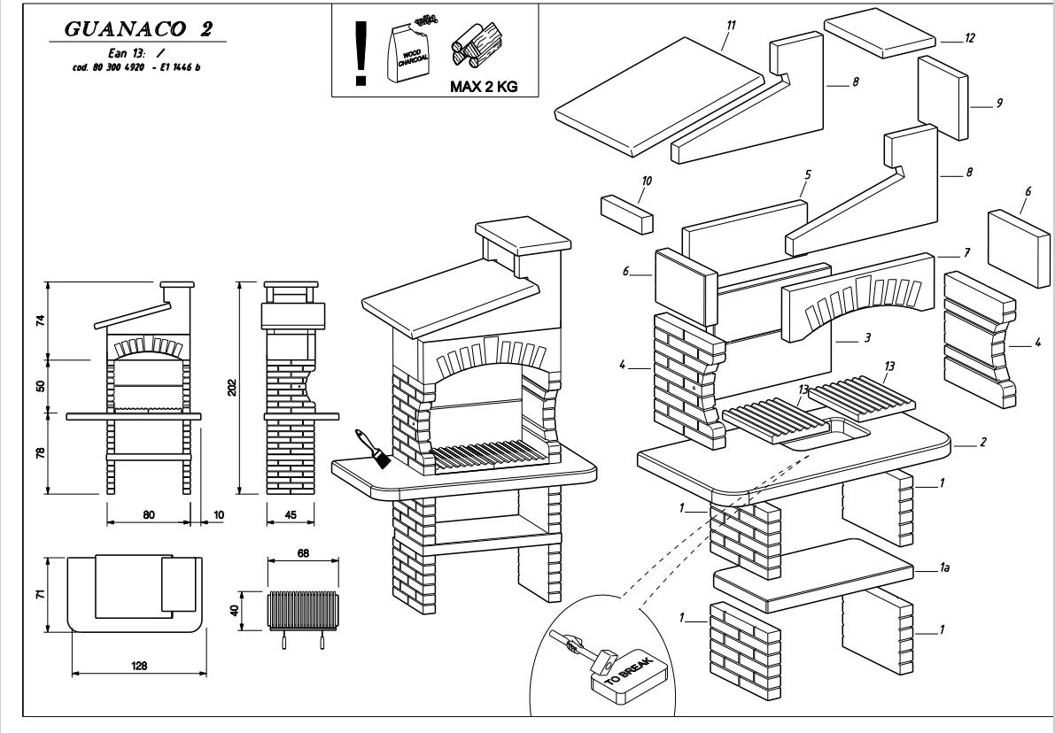 Palazzetti Grillkamin Guanaco 2 inkl. Montagematerial – Bild 5