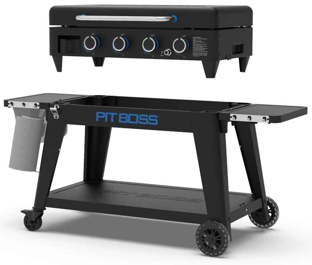 Pit Boss Plancha Grill Ultimate Plancha 4-Brenner mit Untergestell - inkl. 5-teilig Grillbesteck Set + Abdeckhaube – Bild 4