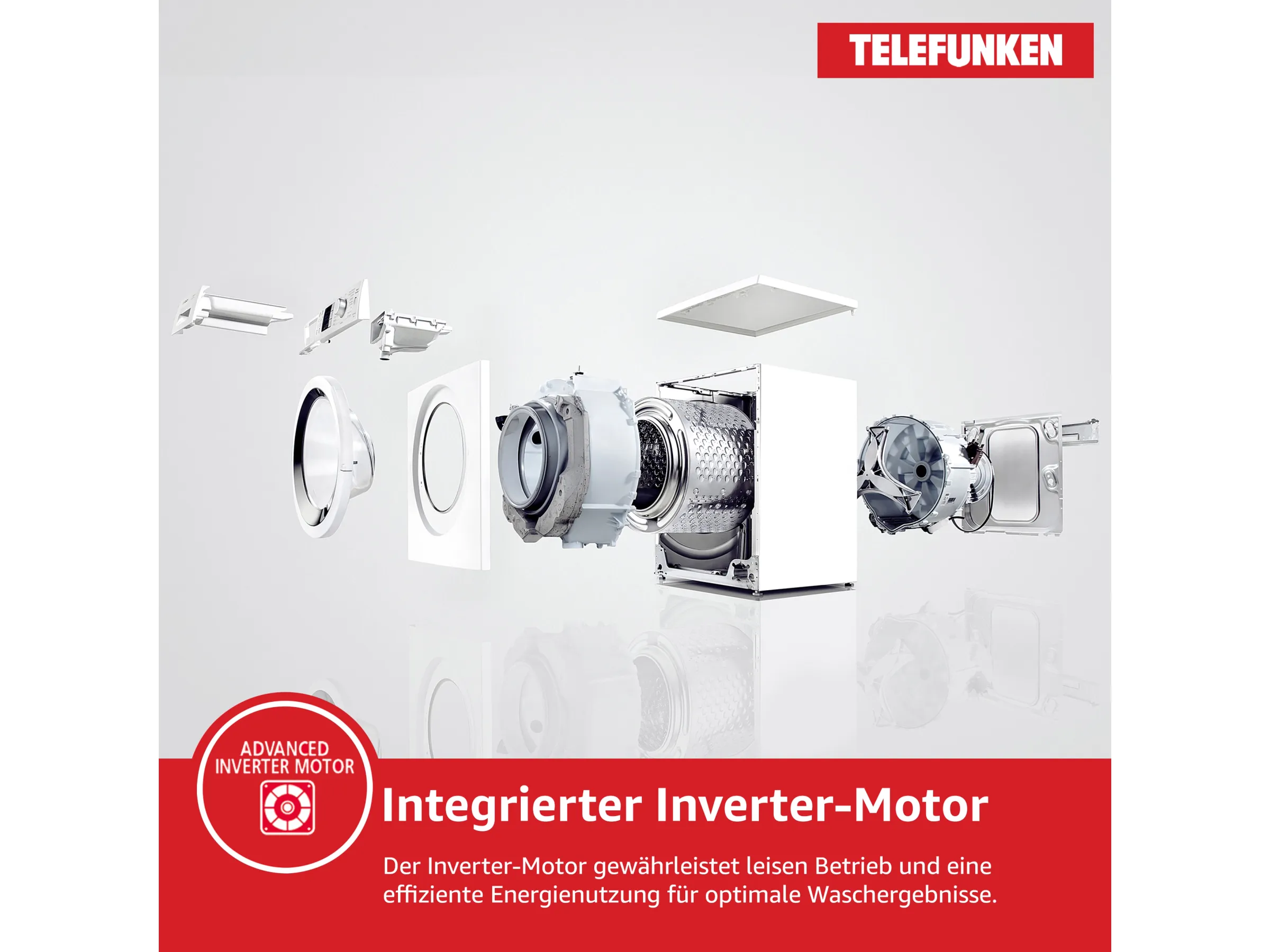 Telefunken Waschmaschine 10kg 1400 U/Min W-10-1400-A-W – Bild 3