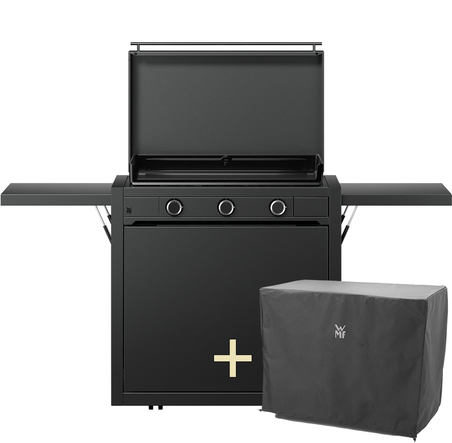 WMF Plancha Grill Gas - Edition One, 75 cm inkl. Planchawagen, Planchadeckel und Abdeckhaube