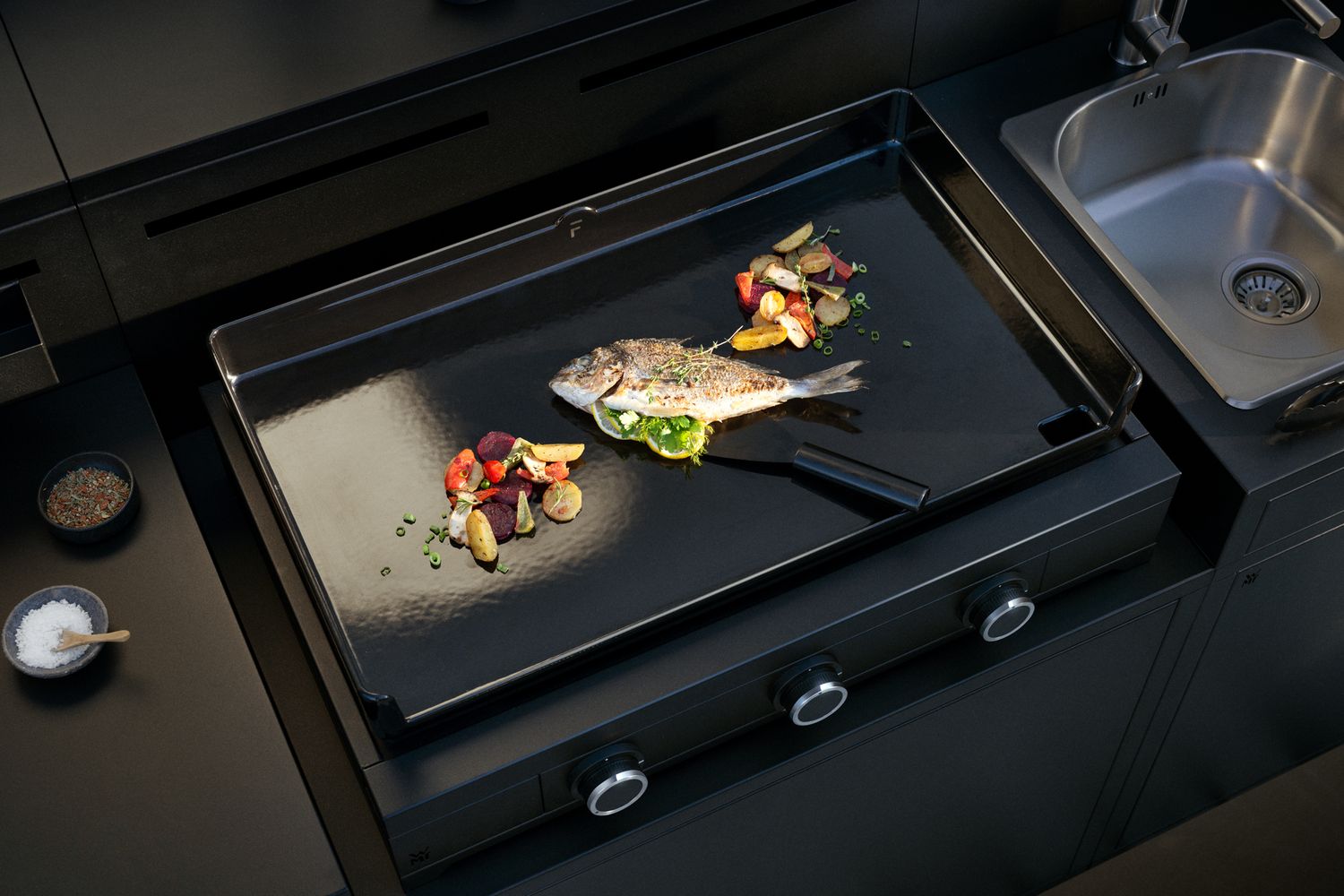 WMF Plancha Grill Gas Edition One 75 cm inkl. Planchadeckel und Abdeckhaube – Bild 3