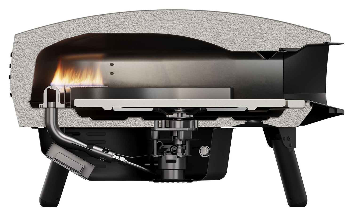Witt Pizzaofen Piccolo Rotante 16" matt schwarz inkl. Black Edition Pizzateigschaber Pizzamesser Pizzaschieber 14" – Bild 2