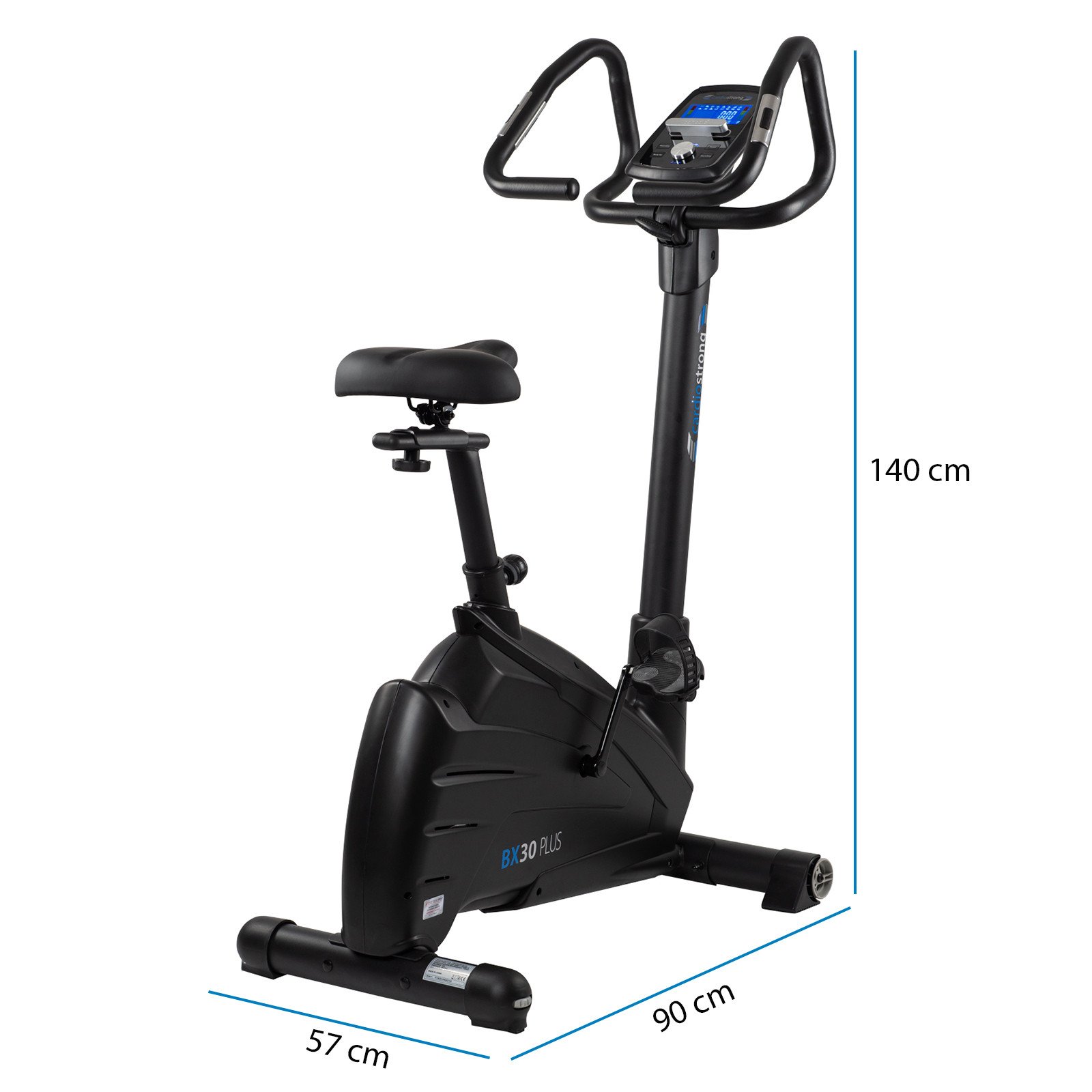 Cardiostrong Ergometer BX30 Plus — Leiser Heimtrainer mit App-Kompatibilität (Kinomap, Zwift), 9 kg Schwungmasse, 10–350 Watt Leistung und Multigrip-Lenker – Bild 2
