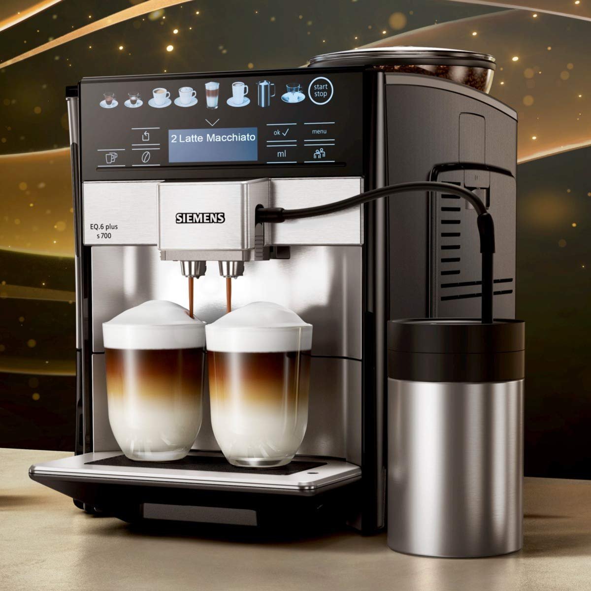 Siemens TE657M03DE EQ.6 plus s700 Kaffeevollautomat Touchscreen, 1500 Watt, mit Milchsystem – Bild 3