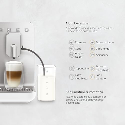 Smeg Kaffeevollautomat BCC13WHMEU inkl. Milchbehälter - Personalisierter Kaffeegenuss auf Knopfdruck – Bild 2
