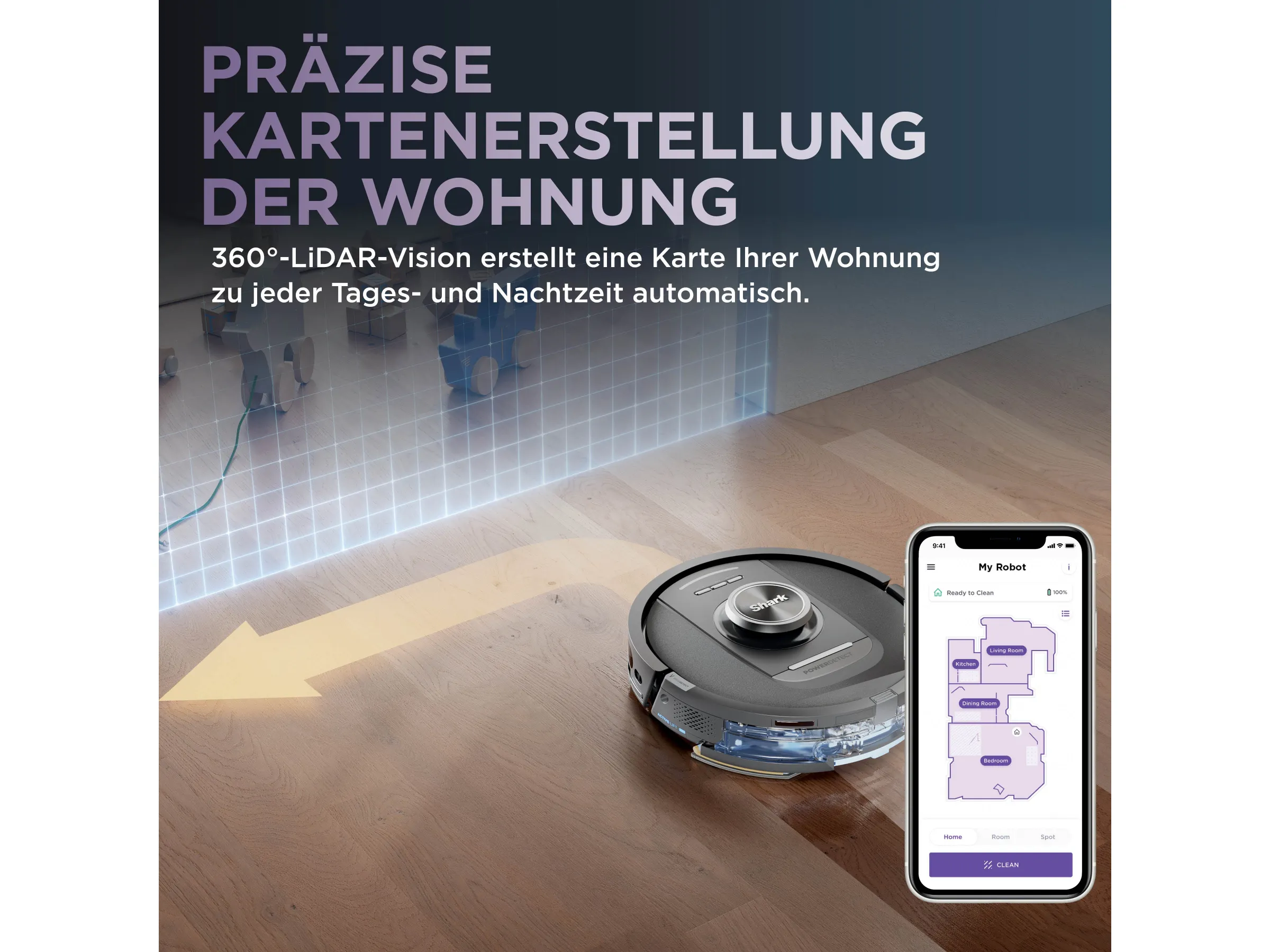 Shark Saug- und Wischroboter Power Detect Never Touch 2-in-1 RV2800YEEU – Bild 6
