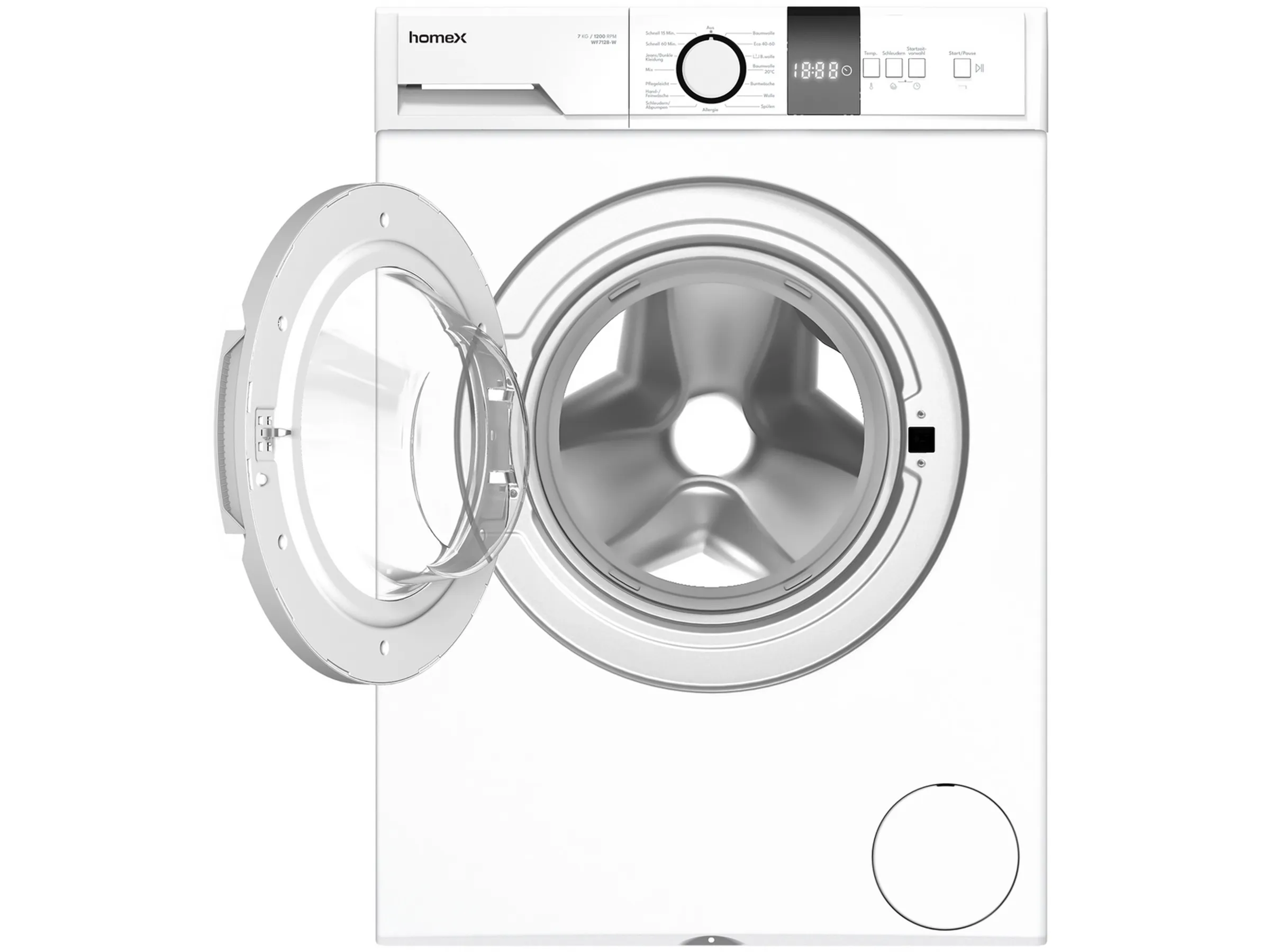homeX Waschmaschine 7kg 1200 U/Min WF712B-W – Bild 3