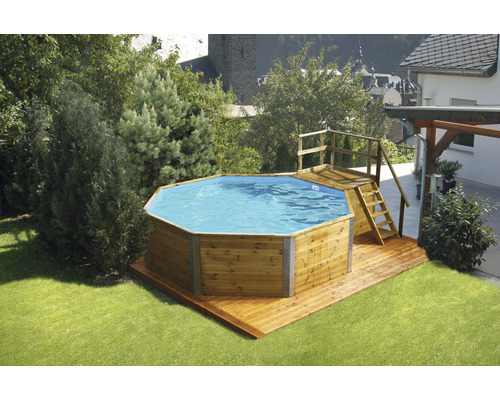 Aufstellpool Holzpool Set Weka 593 B rund Ø 397x116 cm inkl. – Bild 9