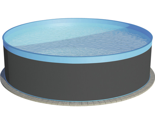 Aufstellpool Stahlwandpool Set Planet Pool rund 550x120 cm grau inkl.