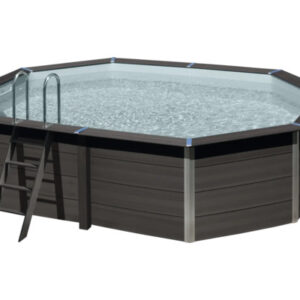 Aufstellpool WPC Pool Set Gre oval 525x386x124 cm inkl.