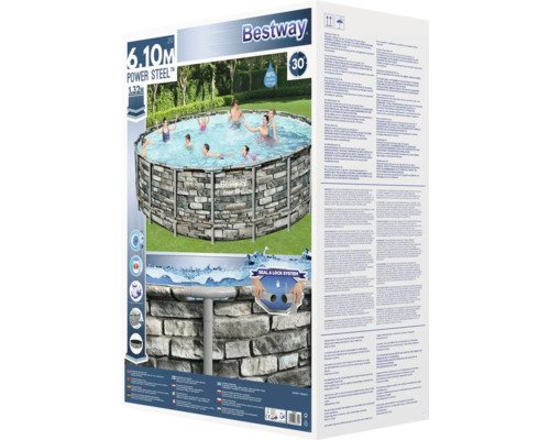 Bestway Aufstellpool Framepool Set rund 610x132 cm inkl. – Bild 2
