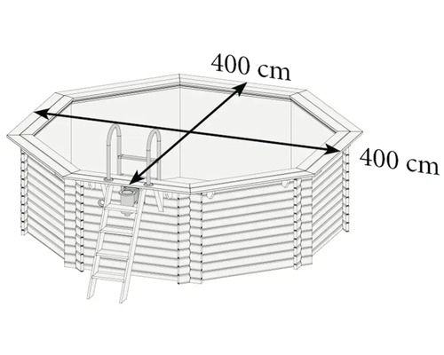 Karibu Aufstellpool Holzpool Set Classic 1A rund 400x124 cm inkl. – Bild 7