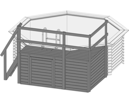 Karibu Aufstellpool Holzpool Set Classic 2C rund 470x124 cm inkl. – Bild 6