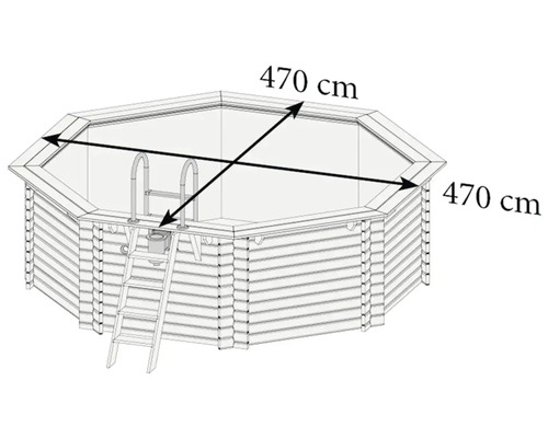 Karibu Aufstellpool Holzpool Set Classic 2C rund 470x124 cm inkl. – Bild 4