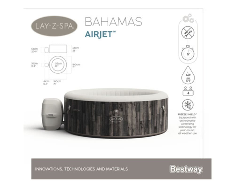 LAY Z SPA Aufblasbarer Whirlpool Bestway Whirlpool Bahamas AirJet – Bild 9