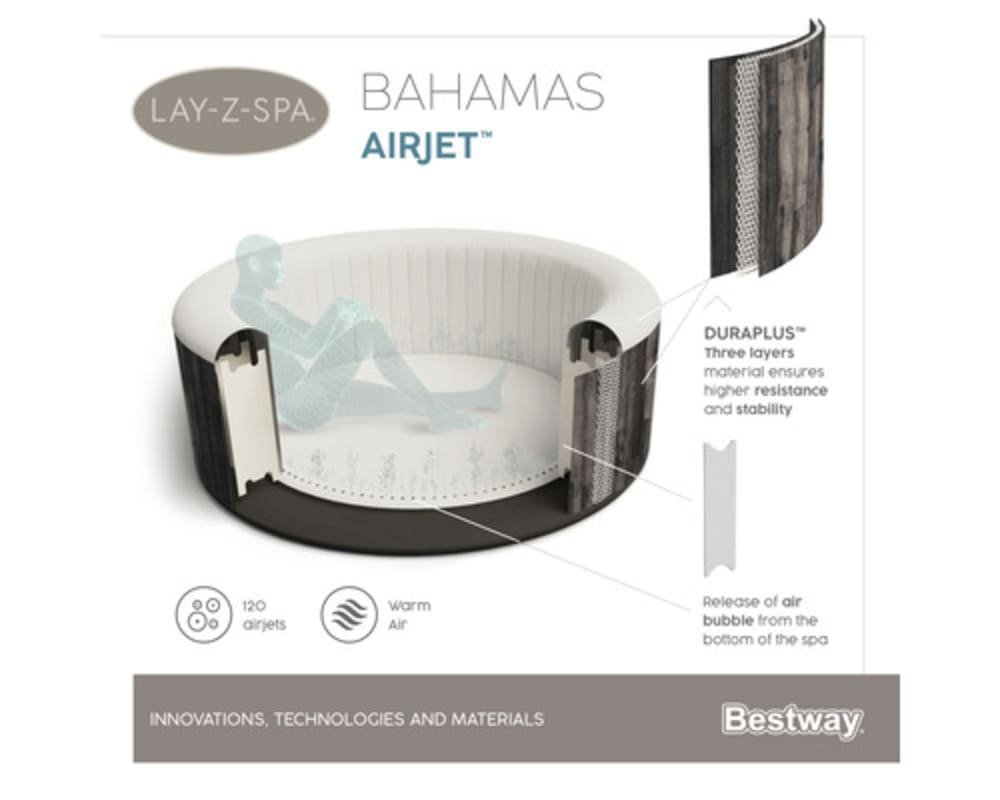 LAY Z SPA Aufblasbarer Whirlpool Bestway Whirlpool Bahamas AirJet – Bild 10