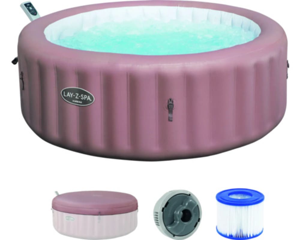 Lay-Z-Spa Hawaii Aufblasbarer Whirlpool Bestway braun Ø 196 cm für 6 Personen