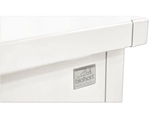 Auflagenbox Biohort FreizeitBox 160 High 830 l inkl. Gasdruckfedern 159 x 79 x 83 cm weiß – Bild 4