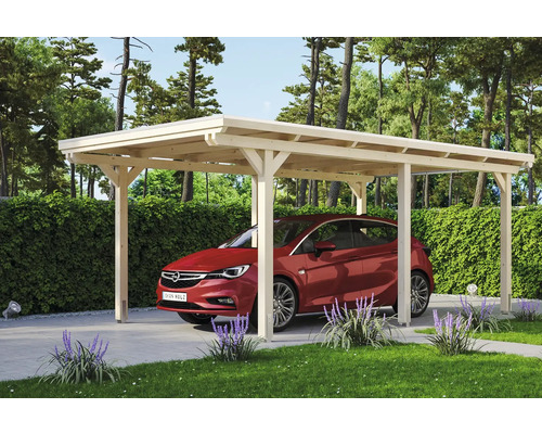 Einzelcarport SKAN HOLZ Emsland 354x604 cm mit Aluminium-Dach natur – Bild 8