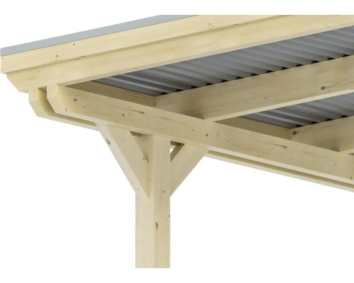 Einzelcarport SKAN HOLZ Emsland 354x604 cm mit Aluminium-Dach natur – Bild 5