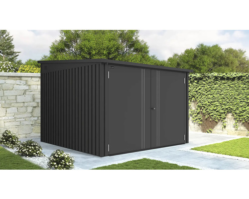 Fahrradgarage 4 Gerätehaken floraworld Premium Metall inkl. Führungsschienen, Geräteleiste, 217 x 229 x 166 cm schwarz