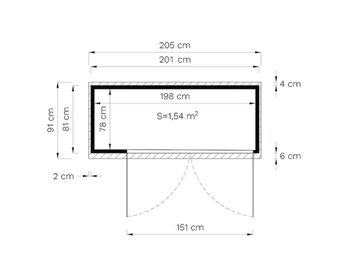 Gartenschrank Fahrradgarage Mülltonnenbox Bertilo Multi Box 3 Holz 200 x 82 x 163 cm natur – Bild 3