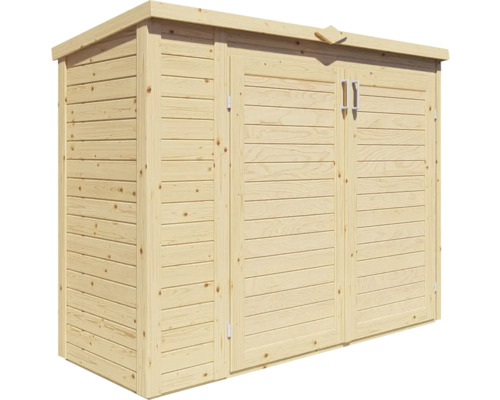 Gartenschrank Fahrradgarage Mülltonnenbox Bertilo Multi Box 3 Holz 200 x 82 x 163 cm natur – Bild 10