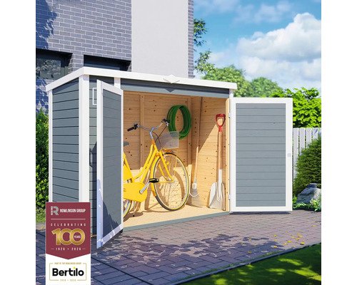 Gartenschrank Fahrradgarage Mülltonnenbox Bertilo Multi Box 3 Holz 200 x 82 x 163 cm hellgrau – Bild 7