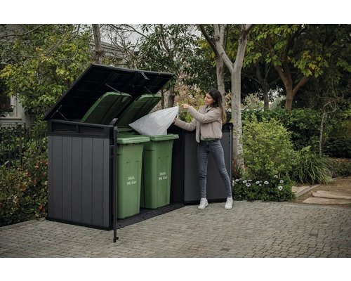 Fahrradgarage Mülltonnenbox Keter Cortina Mega Evotech Kunststoff 3 x 240 l inkl. – Bild 3