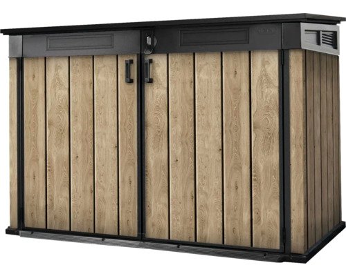 Fahrradgarage Mülltonnenbox Keter Signature Ashwood Mega 2020 L Kunststoff