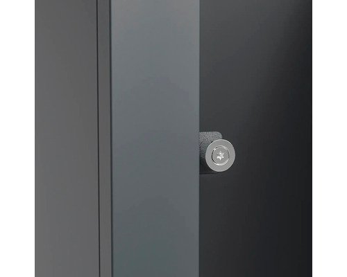 Mülltonnenbox WESTMANN Lacina 3 Metall inkl. Gasdruckfedern 200 x 80 x 116 cm anthrazit-Holzoptik – Bild 7
