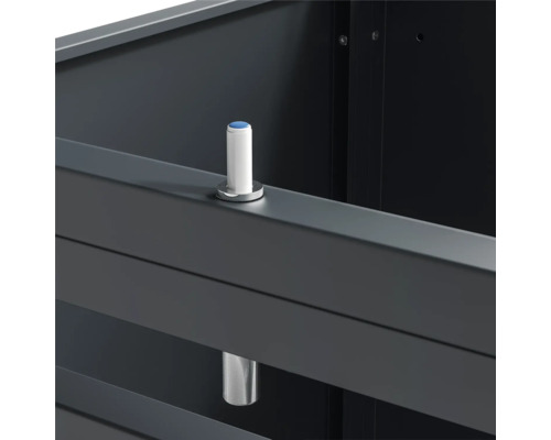 Mülltonnenbox WESTMANN Lacina 4 Metall inkl. Gasdruckfedern 264 x 80 x 116 cm anthrazit-Holzoptik – Bild 5