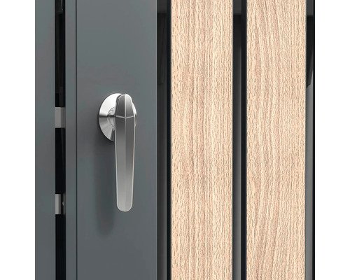 Mülltonnenbox WESTMANN Planta 5 Metall mit Pflanzdach 332 x 84 x 124,5 cm grau-Holzoptik – Bild 3