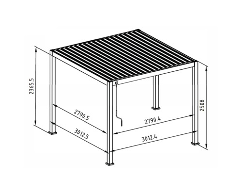 Pergola Mirador Deluxe 111 3x3 300 x 300 cm grau – Bild 2