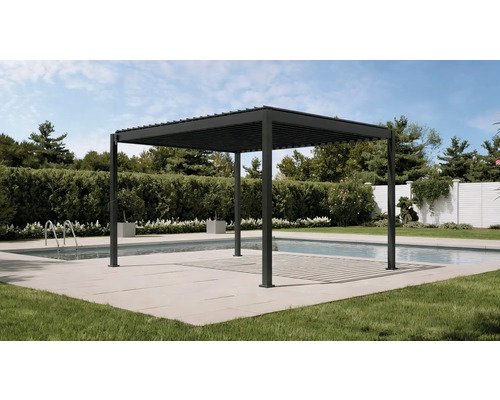 Pergola Basis mit Lamellendach Pfosten 8,8x8,8 cm 3x3,6m anthrazit ähnlich RAL7015 – Bild 7